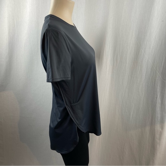 Athleta Dark Grey (Matches ALO Yoga Anthracite) Short Sleeve Hi-Low T-Shirt S - Picture 3 of 8
